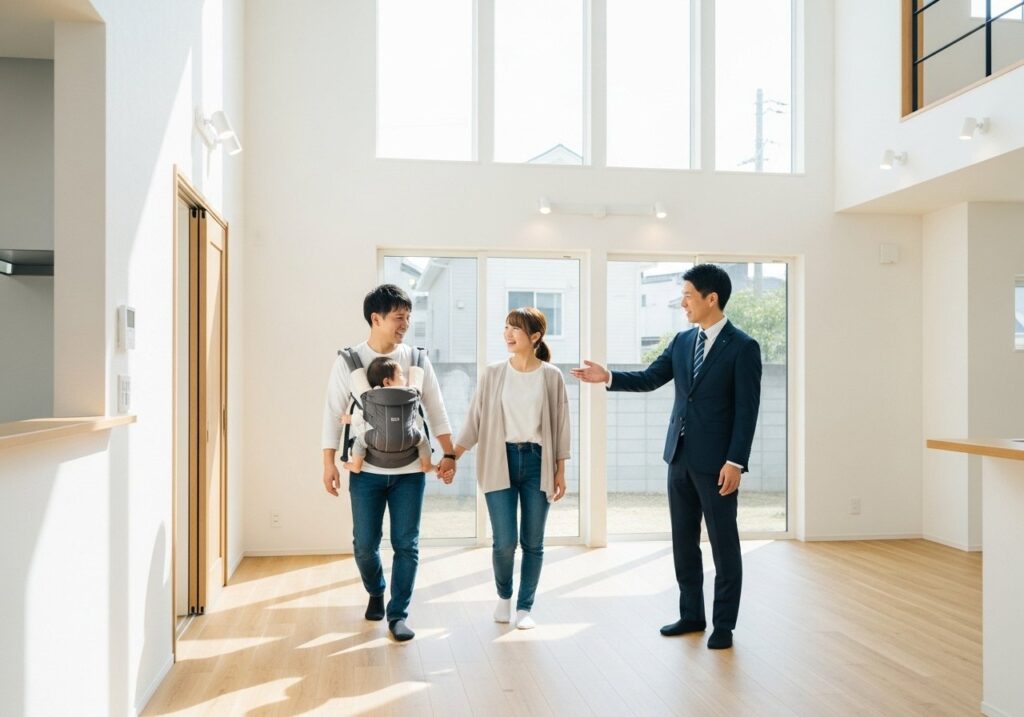 物件を見学する夫婦