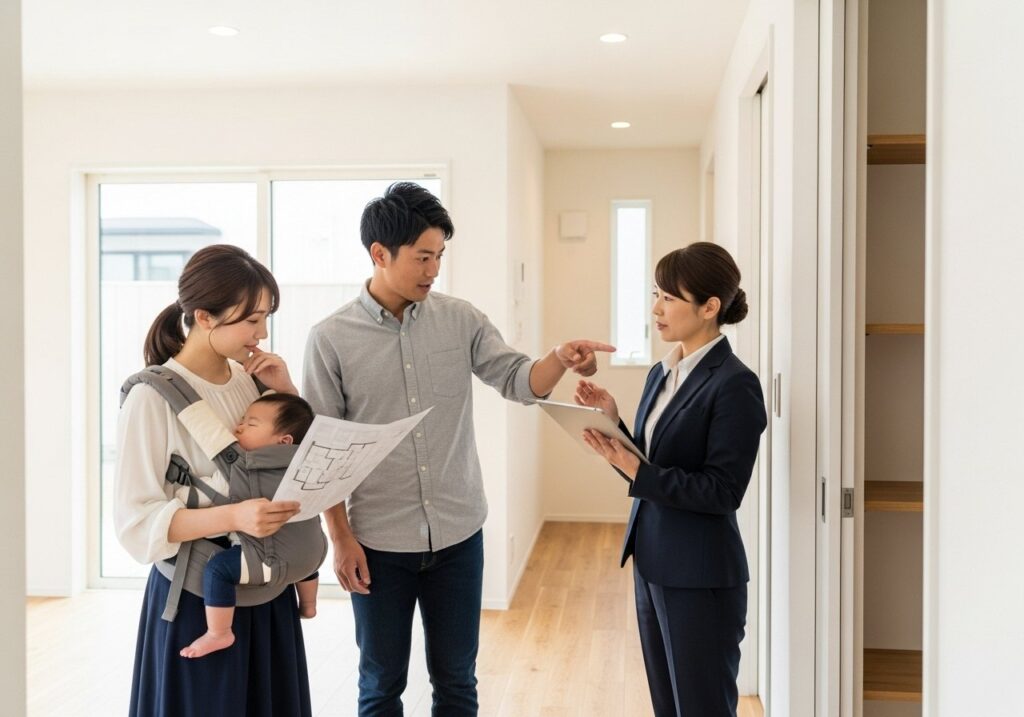 物件を見学する夫婦